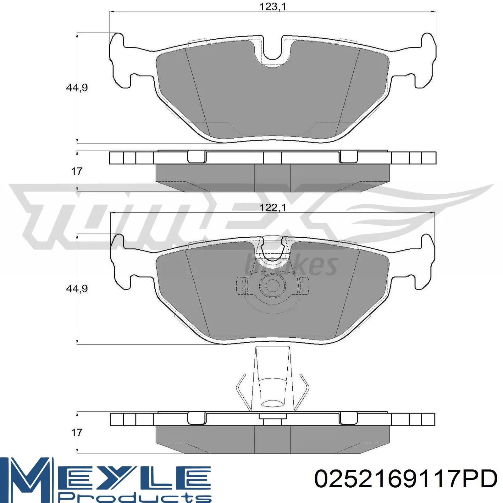 Колодки дисковые  Meyle 0252169117PD цена, от 19.06 USD