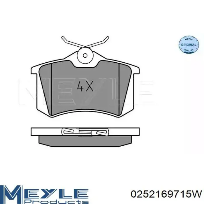 Передние тормозные колодки 0252169715W Meyle