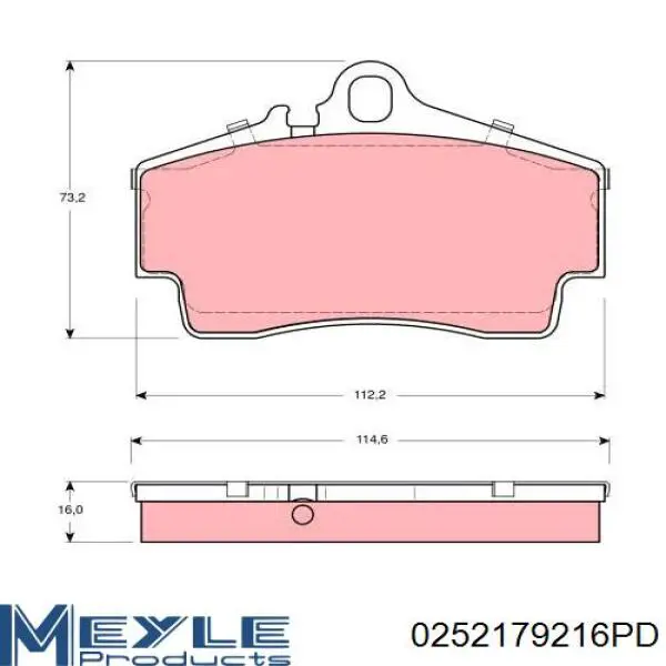 Колодки дисковые  Meyle 0252179216PD цена, от 42.76 USD