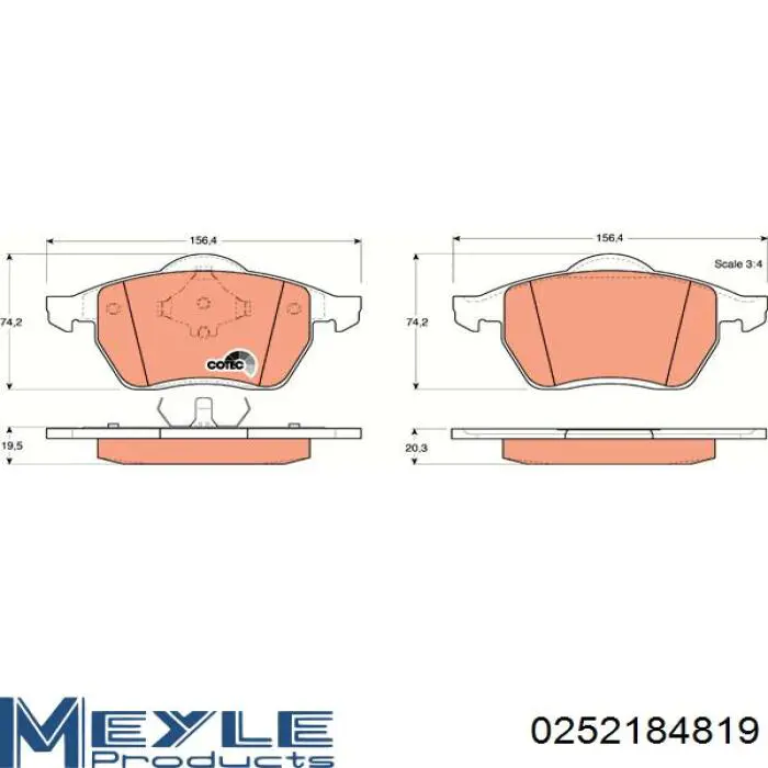 Передние тормозные колодки 1031843 Ford