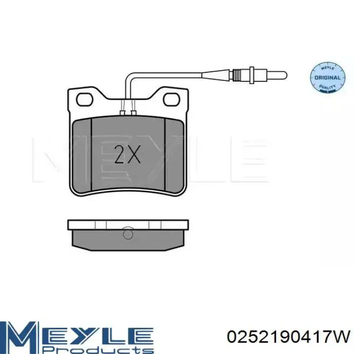 Колодки тормозные задние дисковые MEYLE 0252190417W