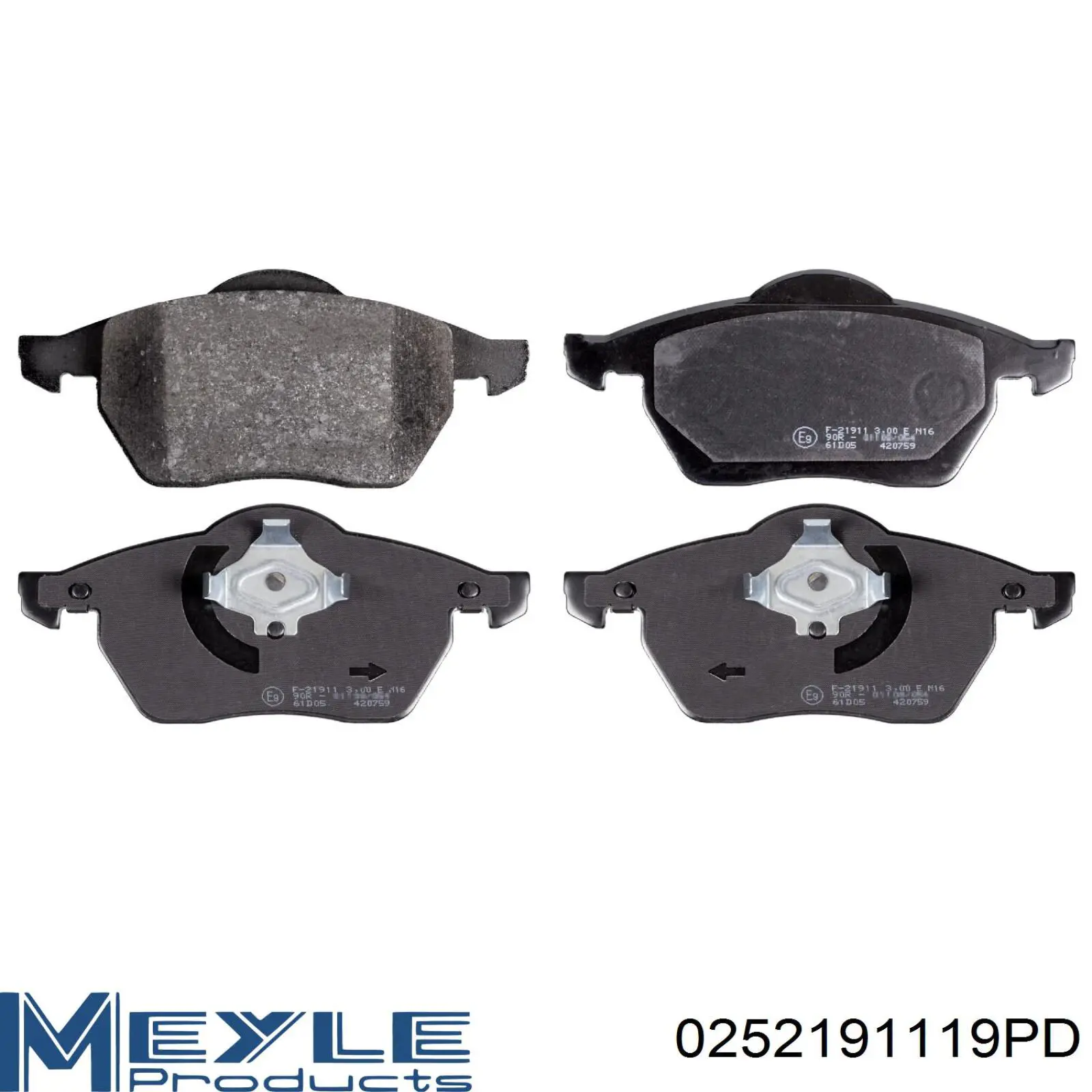 Колодки Meyle 0252191119PD цена, от 32.85 USD