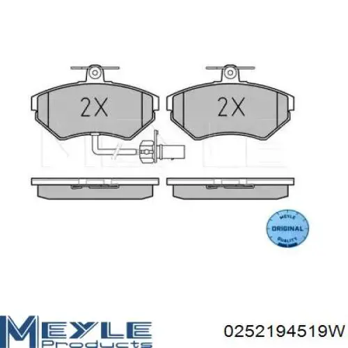 Передние тормозные колодки 0252194519W Meyle