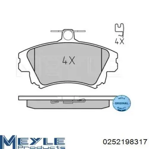 Колодки Meyle 0252198317 цена, от 23.33 USD