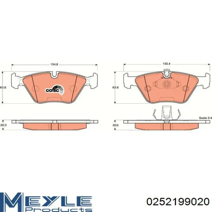 Колодки Meyle 0252199020 цена, от 29.36 USD