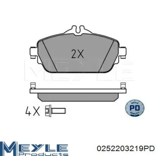 0252203219PD Meyle sapatas do freio dianteiras de disco