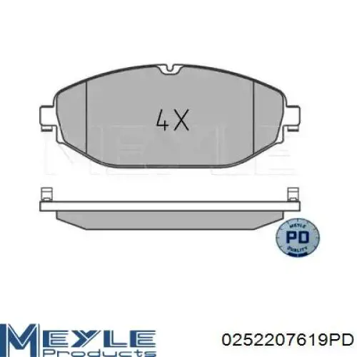 Передние тормозные колодки 0252207619PD Meyle