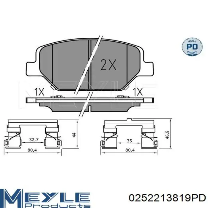 Передние тормозные колодки 1680880180 General Motors