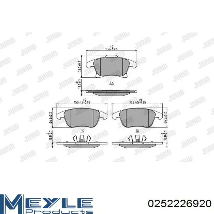 Sapatas do freio dianteiras de disco FU2Z2V001F Ford