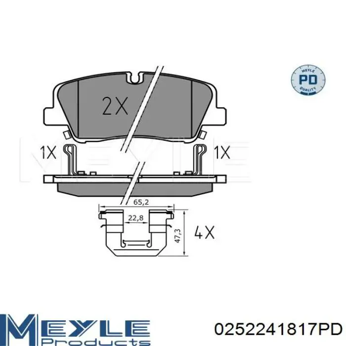 Задние тормозные колодки 0252241817PD Meyle