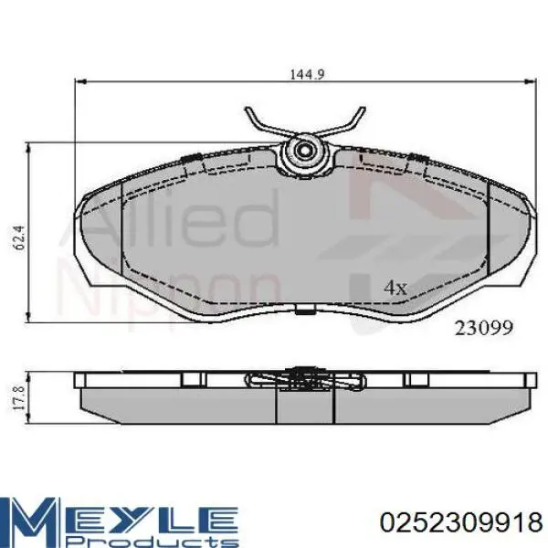 6025371279 Renault (RVI) Колодки передние