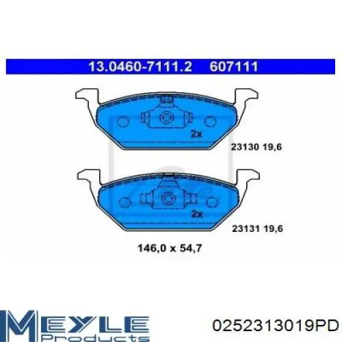 Купить 0252313019PD Meyle Колодки тормозные