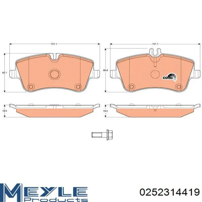 Передние тормозные колодки A005420622041 Mercedes