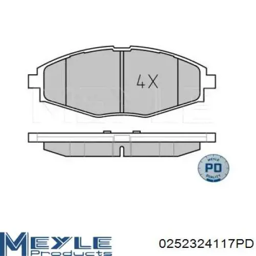 Передние тормозные колодки 0252324117PD Meyle