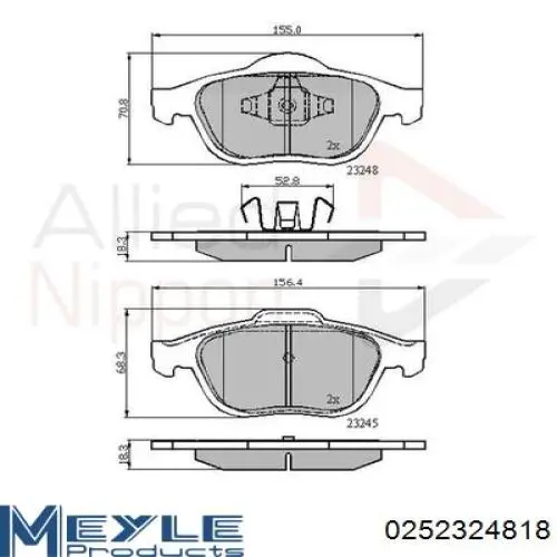Передние тормозные колодки 410607716R Renault (RVI)