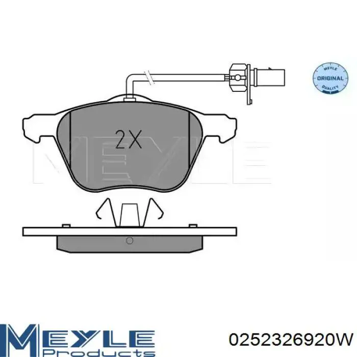 Передние тормозные колодки 0252326920W Meyle