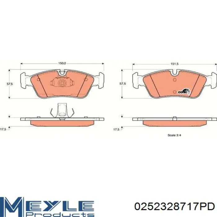 Колодки Meyle 0252328717PD цена, от 25.34 USD