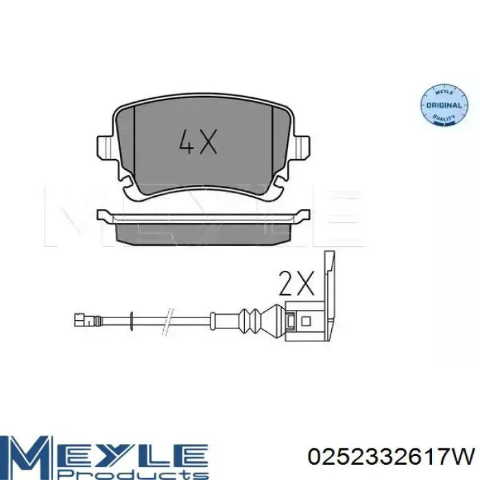 Колодки тормозные задние дисковые MEYLE 0252332617W