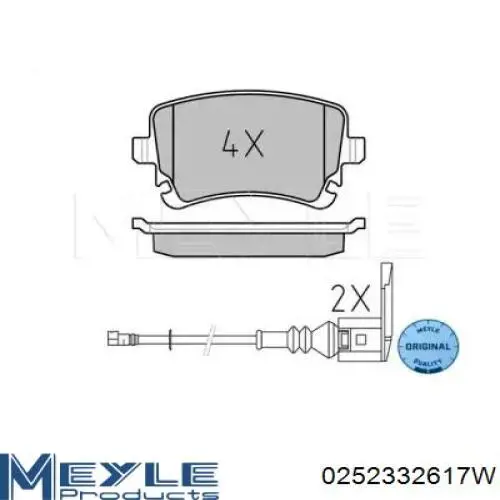Купить 0252332617W Meyle Колодки тормозные задние, дисковые