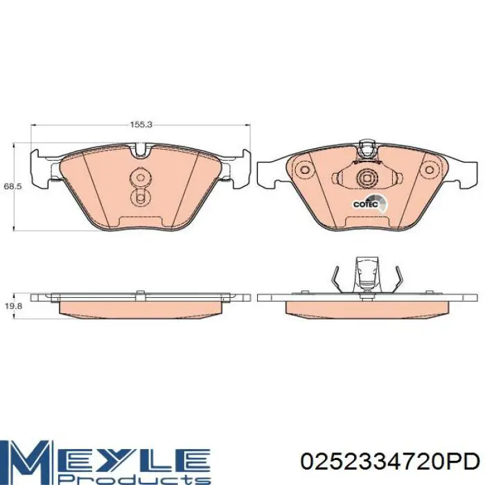 Колодки Meyle 0252334720PD цена, от 50.45 USD