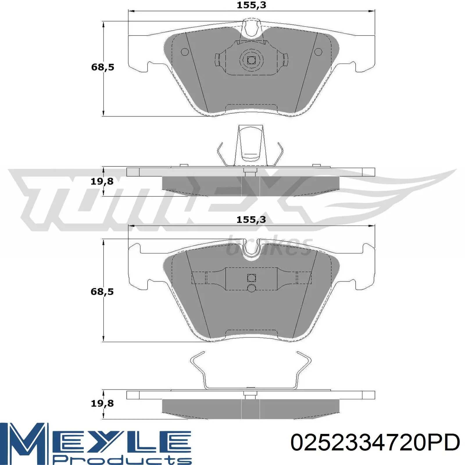 Купить 0252334720PD Meyle Колодки тормозные