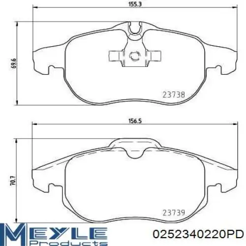 Колодки Meyle 0252340220PD цена, от 22.23 USD