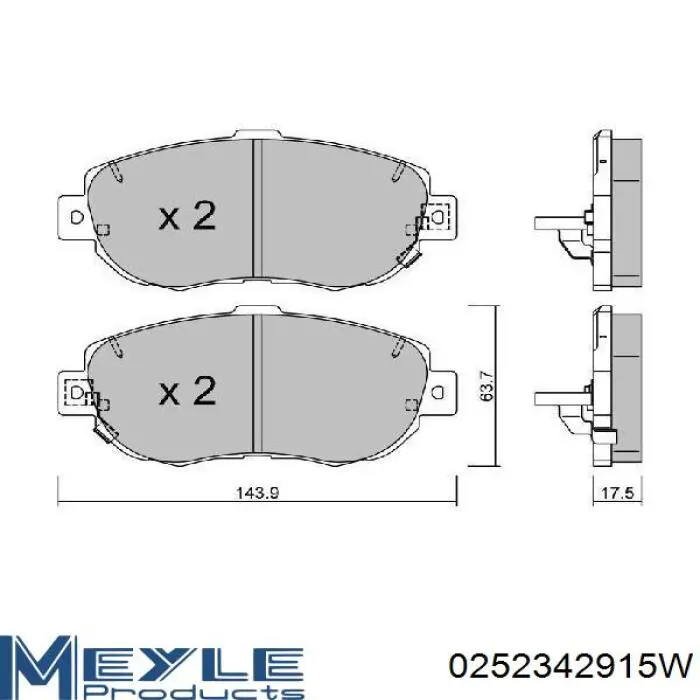 0252342915W Meyle Колодки тормозные дисковые комплект