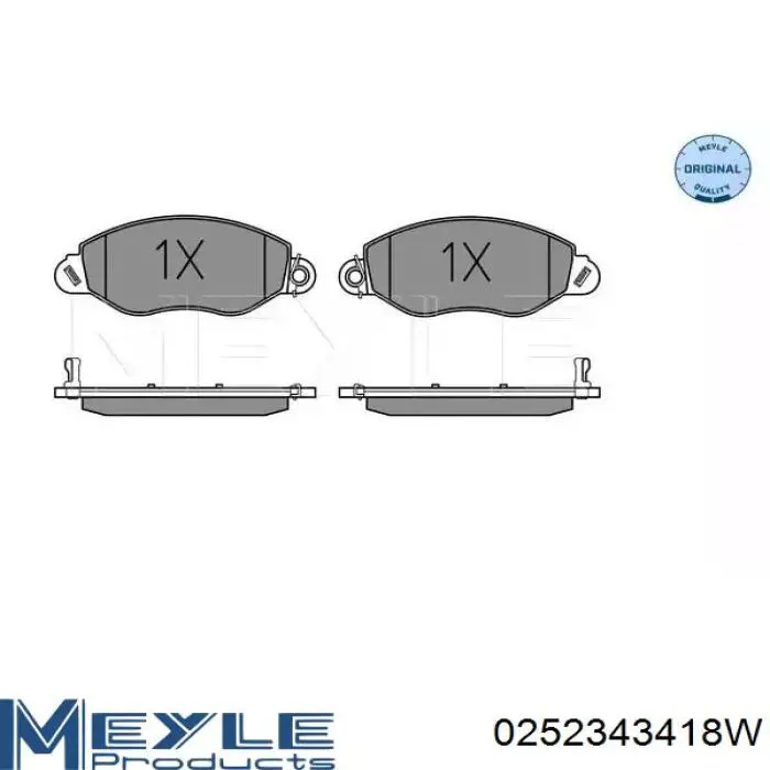 Передние тормозные колодки 0252343418W Meyle