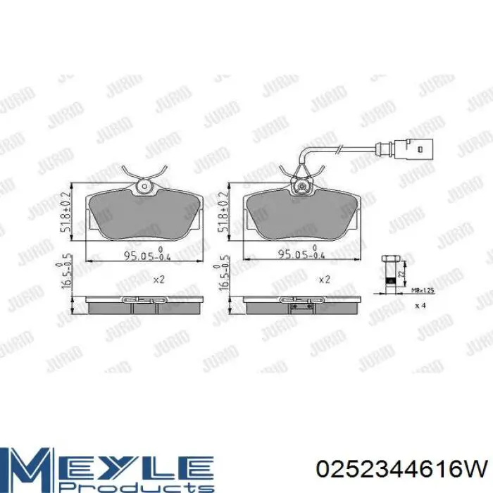 Задние дисковые колодки Meyle 0252344616W