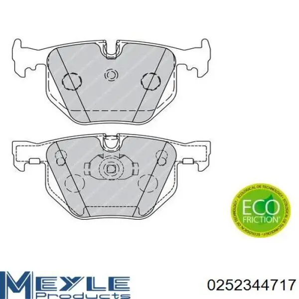 Купить 0252344717 Meyle Колодки тормозные задние, дисковые