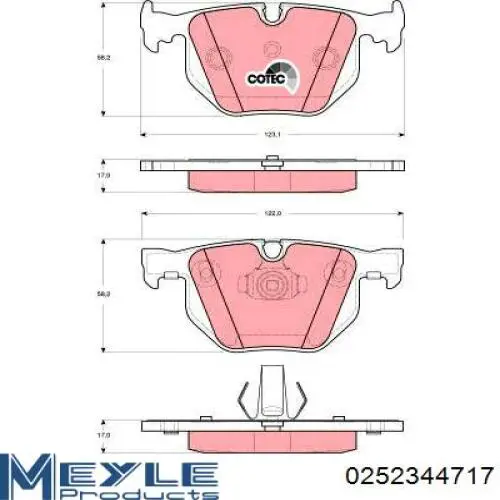 Задние дисковые колодки Meyle 0252344717