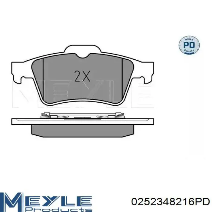 0252348216PD Meyle sapatas do freio traseiras de disco