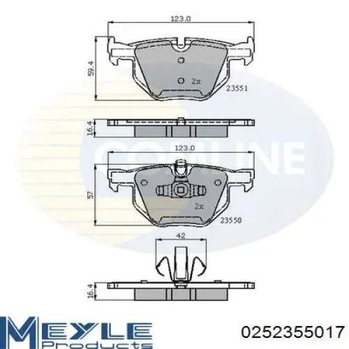 Колодки дисковые  Meyle 0252355017 цена, от 31.23 USD