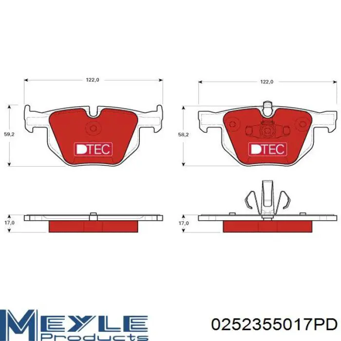 Колодки дисковые  Meyle 0252355017PD цена, от 34.40 USD