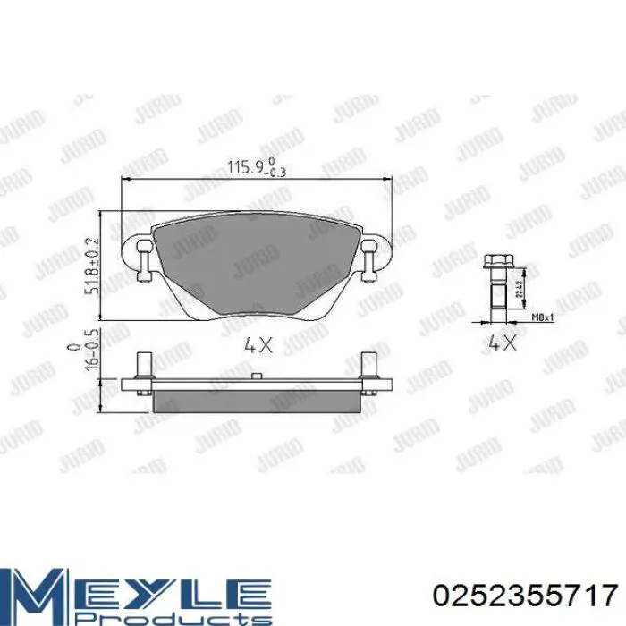 Задние тормозные колодки 1208845 Ford
