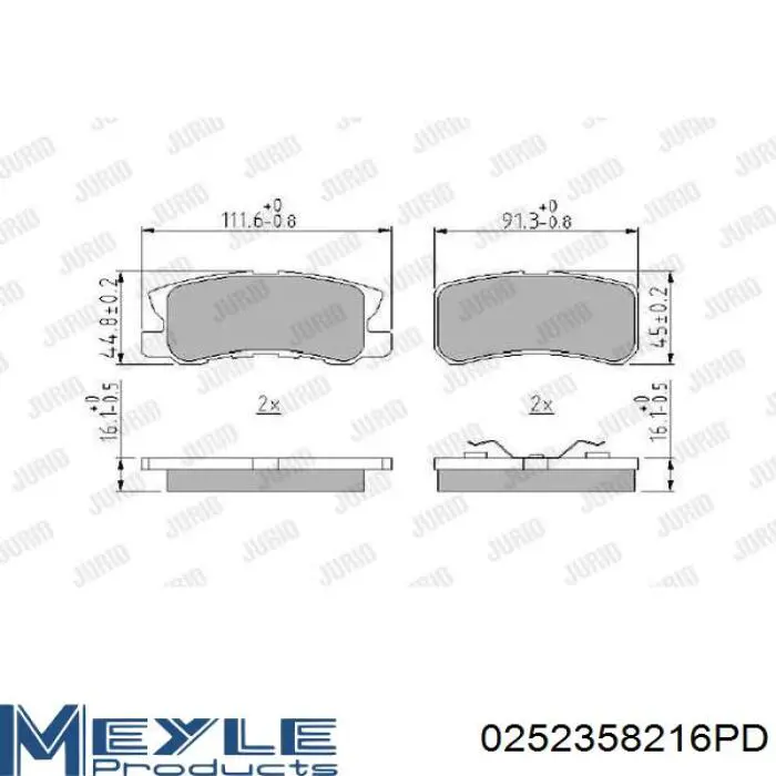 Купить 0252358216PD Meyle Колодки тормозные задние, дисковые