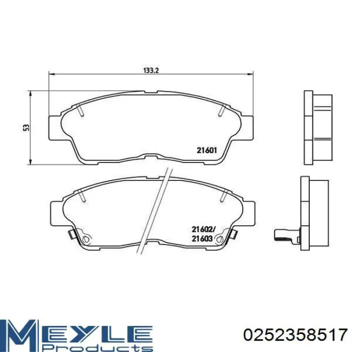 Передние тормозные колодки D215E Dafmi