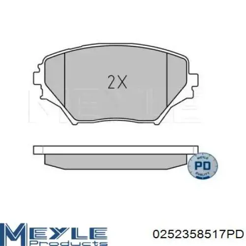 Передние тормозные колодки 0252358517PD Meyle