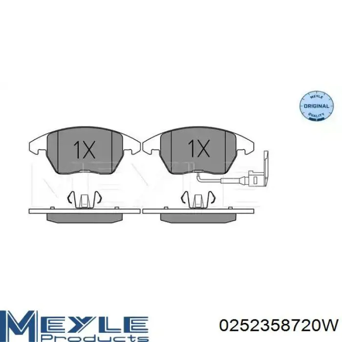0252358720W Meyle колодки тормозные передние дисковые