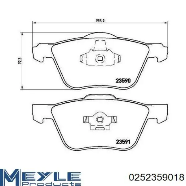 Купить 0252359018 Meyle Колодки тормозные