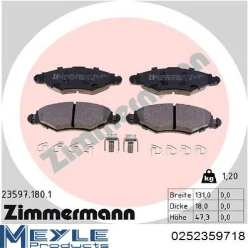 Передние тормозные колодки LPR05P903 LPR