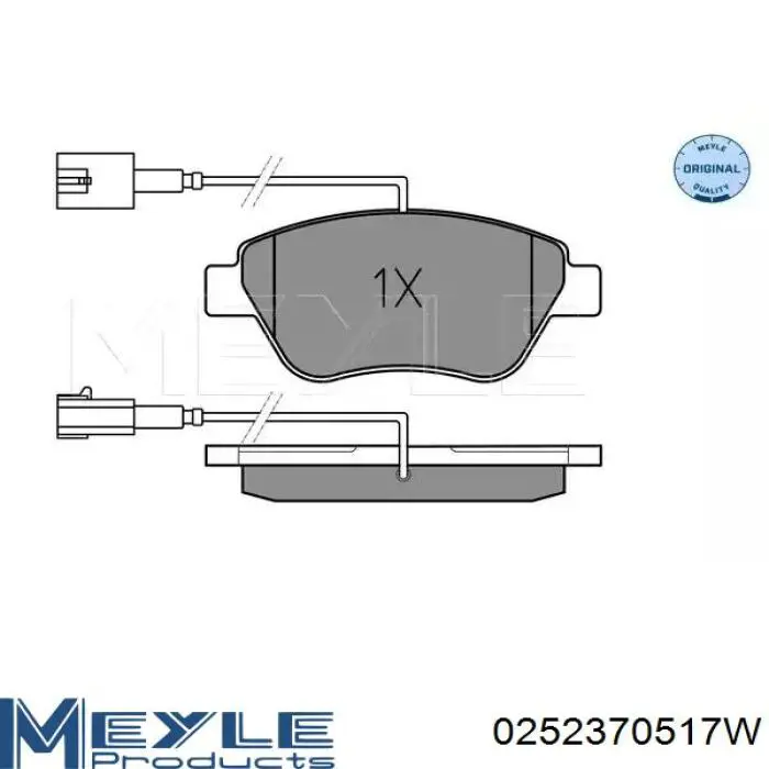 Передние тормозные колодки 0252370517W Meyle