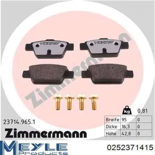Задние дисковые колодки Fast FT29115