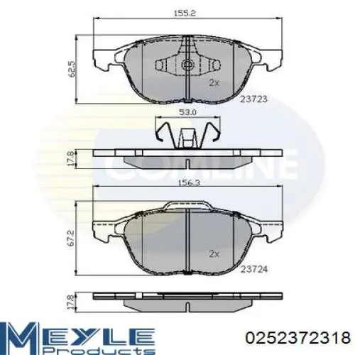 Передние тормозные колодки CV612K021BA Ford