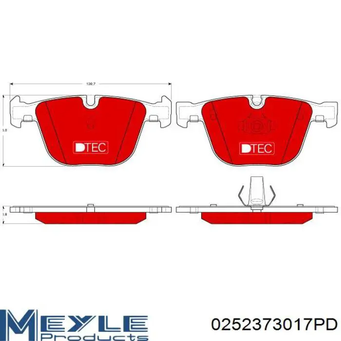 Купить 0252373017PD Meyle Колодки тормозные задние, дисковые