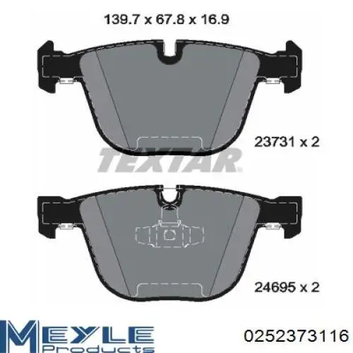 Купить 0252373116 Meyle Колодки тормозные задние, дисковые