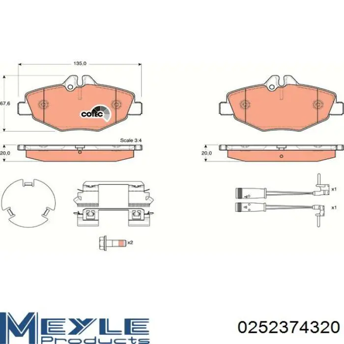 Тормозные колодки Meyle 0252374320