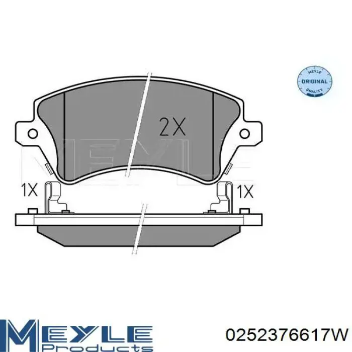 0252376617W Meyle колодки тормозные передние дисковые