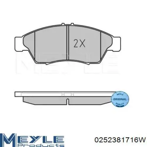 Pastillas de freno delanteras 0252381716W Meyle