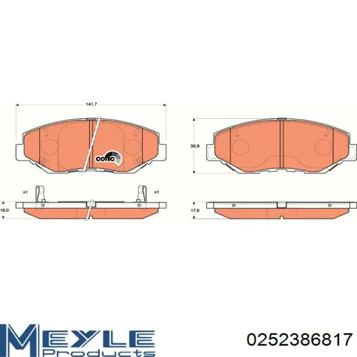 Передние тормозные колодки FR257102 As Metal